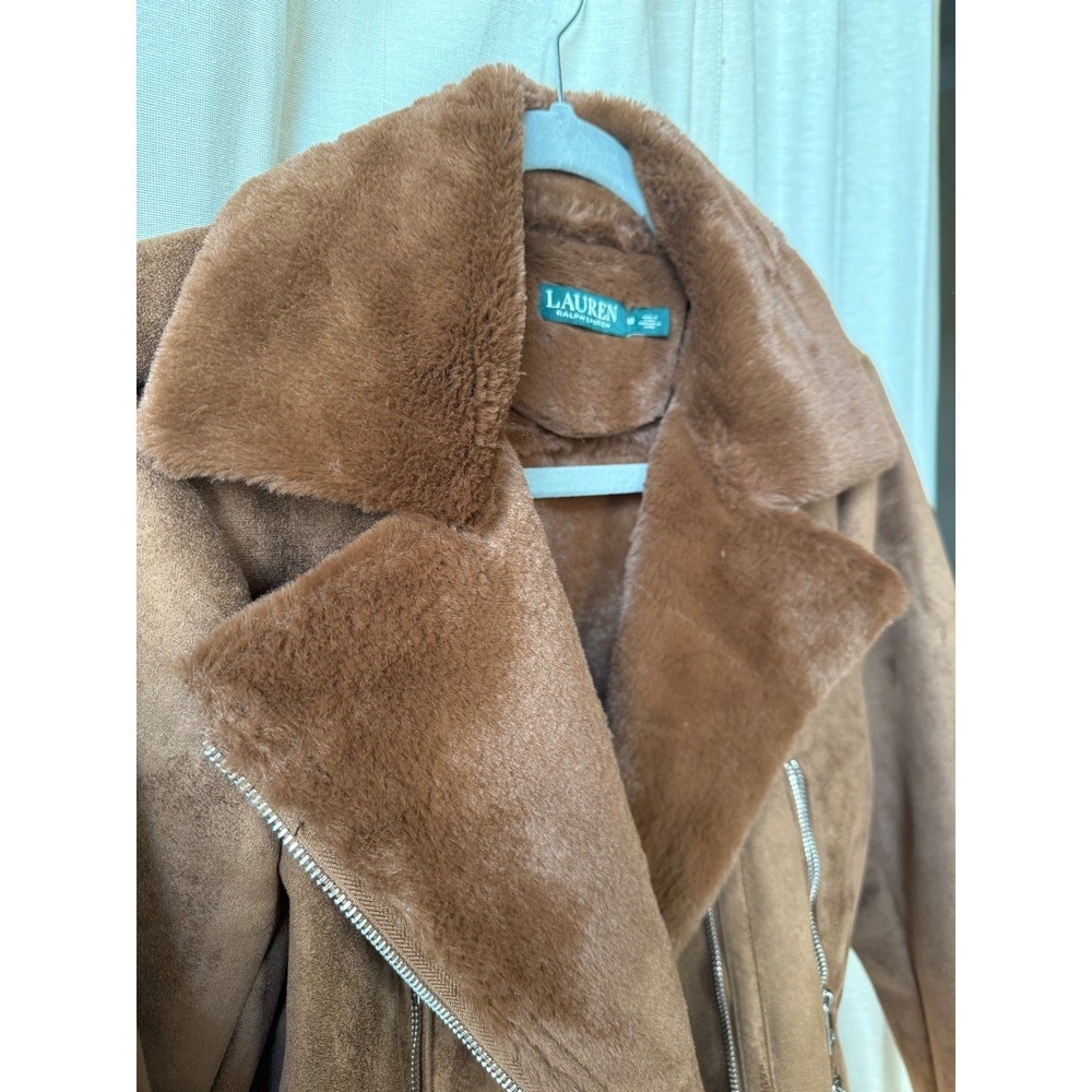Lauren Ralph Lauren Brown Faux Shearling Jacket - Picture 8 of 10